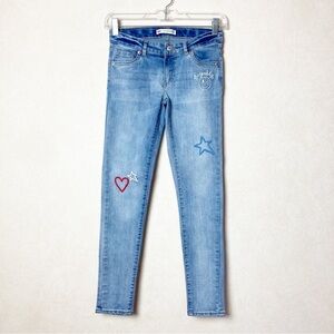 Levi’s 710 Super Skinny Embroidered Light Wash Jean Pants Girl Size 12